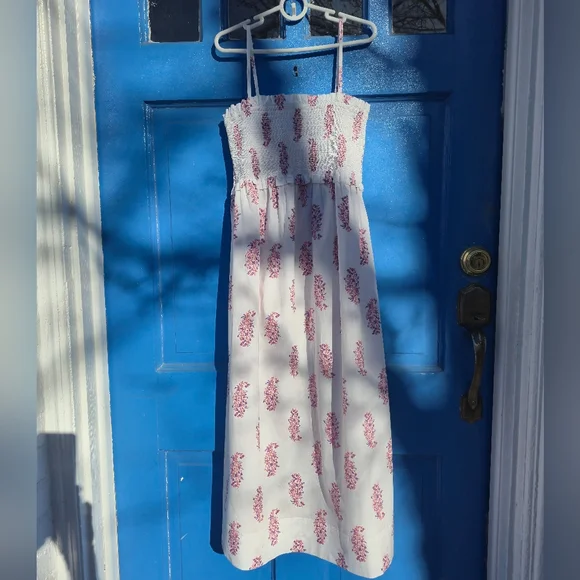 J.Crew Smocked Cotton Poplin Dress - Picture 8 of 9